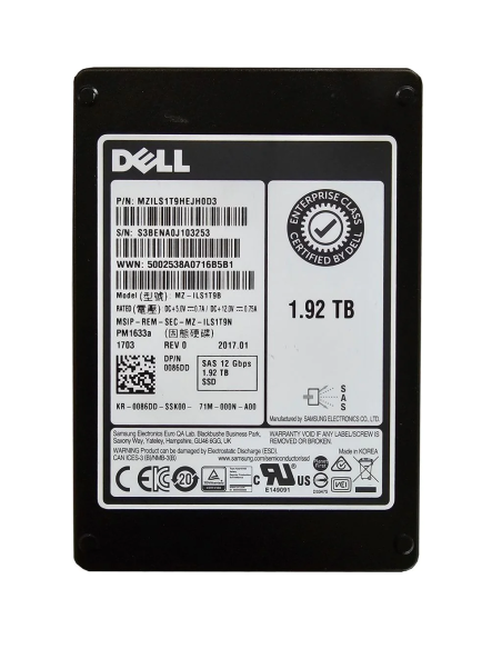 DYSK DELL SAMSUNG 1.92TB SSD SAS 12G 2,5 0086DD MZ-ILS1T9N
