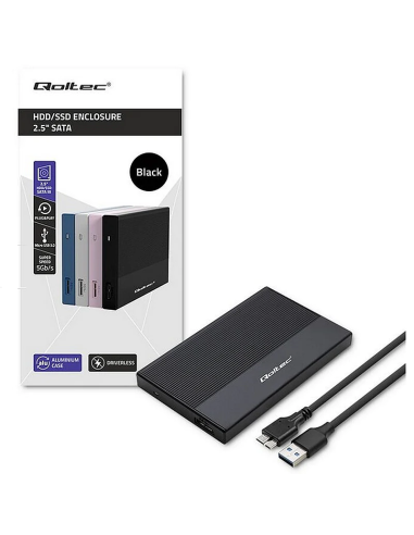 NOWA OBUDOWA 2,5' HDD SSD QOLTEC 52277 MICRO USB 3.0 ALUMINIUM BLACK