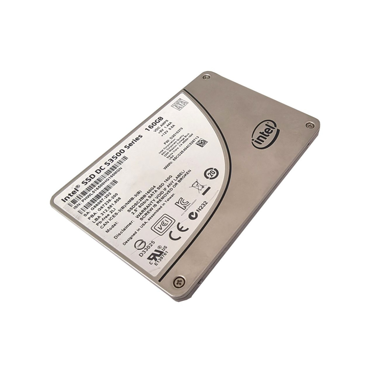 DYSK INTEL DC S3500 160GB SSD SATA 6GB/S 2,5 MLC SSDSC2BB160G4