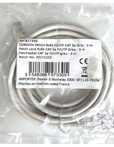 PATCHKABEL RJ45 F/UTP CAT 5E SZARY 3M