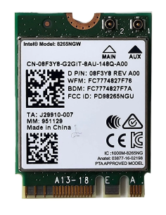 KARTA WiFi DELL INTEL 8265NGW WiFi 5 2x2 2.4GHz 5GHz BLUETOOTH 4.2 08F3Y8