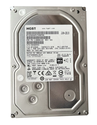 DYSK HGST 6TB SAS 7.2K 12G 3,5" HUS726060AL4210 0F22926