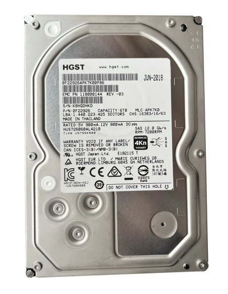 DYSK HGST 6TB SAS 7.2K 12G 3,5" HUS726060AL4210 0F22926