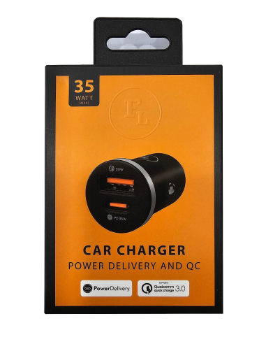 NOWA ŁADOWARKA SAMOCHODOWA FL 1xUSB A 1xUSB C 35W FL-CC691