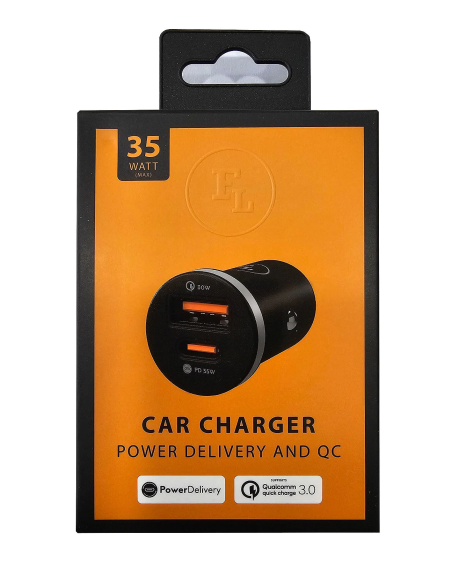 NOWA ŁADOWARKA SAMOCHODOWA FL 1xUSB A 1xUSB C 35W FL-CC691
