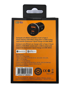 NOWA ŁADOWARKA SAMOCHODOWA FL 1xUSB A 1xUSB C 35W FL-CC691 2