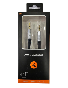 NOWY KABEL FL MINIJACK NA MINIJACK AUDIO 3.5MM 3M CZARNY AUX0066