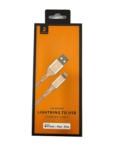 NOWY KABEL FL USB 2.0 NA APPLE LIGHTNING 2M PINK IPHONE 14 13 12 11 IPAD