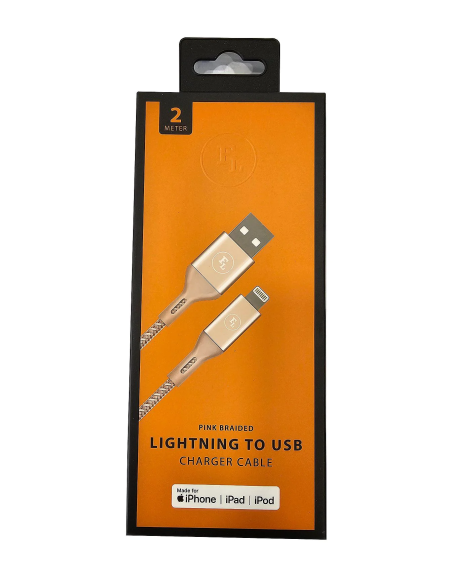 NOWY KABEL FL USB 2.0 NA APPLE LIGHTNING 2M PINK IPHONE 14 13 12 11 IPAD