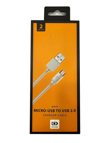 NOWY KABEL FL USB 2.0 NA MICRO USB 2M BIAŁY iOS ANDROID 10-480295