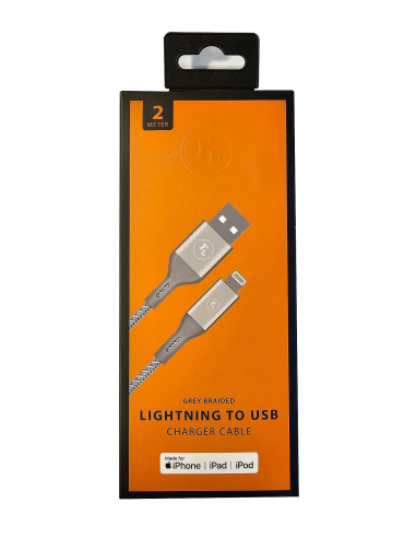 NOWY KABEL FL USB 2.0 NA APPLE LIGHTNING 2M SREBRNY IPHONE 14 13 12 11 IPAD