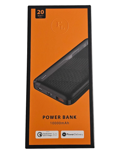POWERBANK FL 10000mAh 20W CZARNY USB C/USB MICRO/USB KABEL SZYBKO ŁADUJE