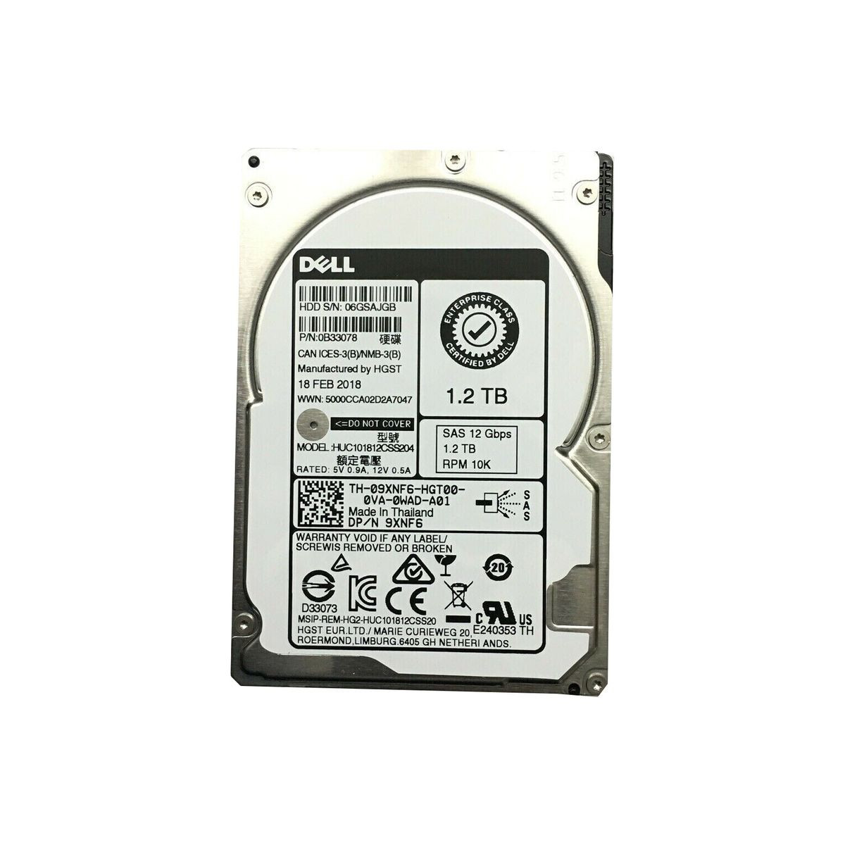 DYSK DELL 1.2TB SAS HUC101812CSS204 10K 12G 2,5