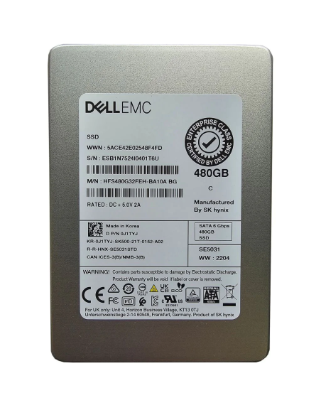 DYSK DELL EMC HYNIX 480GB SSD SATA 6G 2,5 0J1TYJ HFS480G32FEH-BA10A