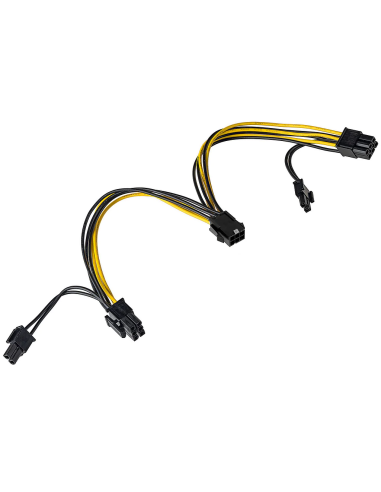 NOWY ADAPTER PRZEDŁUŻACZ PCIe 6PIN NA 2xPCIe 6+2PIN 20CM AK-CA-55