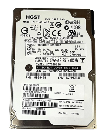 NETAPP HITACHI 1.2TB SAS 10K 12G 2,5 108-00321
