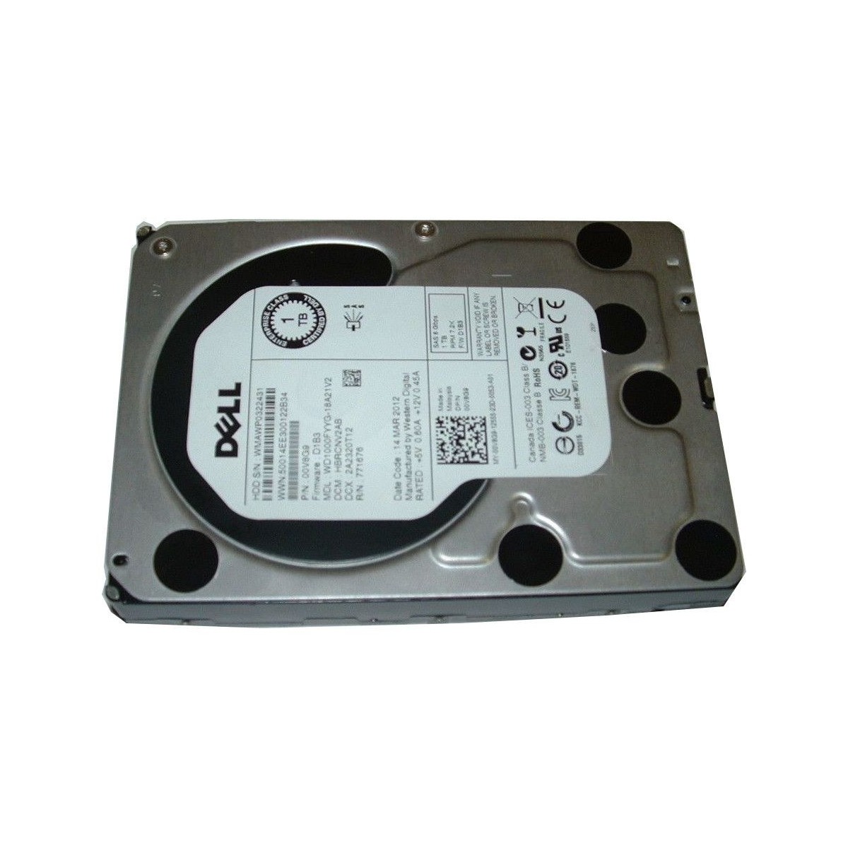 DYSK DELL 1TB SAS 7.2K 6G 3,5" 00V8G9 DYSK DELL 1TB SAS 7.2K 6G 3,5" 00V8G9