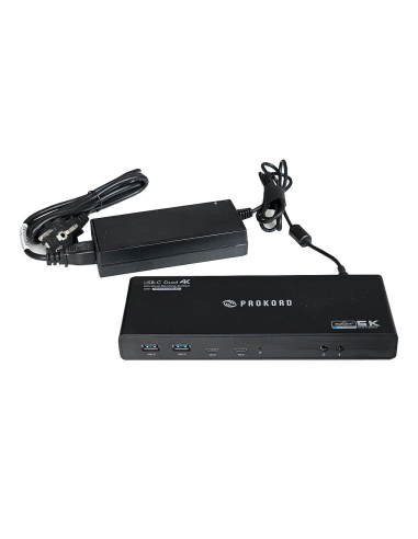 UNIWERSALNA STACJA DOKUJACA PROKORD 65W DUAL USB C 4K 2xHDMI 2xUSB ZASILACZ
