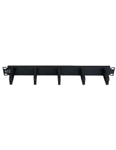 UNIWERSALNY ORGANIZER KABLI 1U DO SZAFY RACK 19''  CZARNY 5xUCHWYT RING