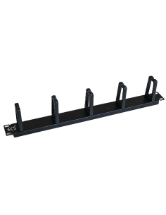 UNIWERSALNY ORGANIZER KABLI 1U DO SZAFY RACK 19''  CZARNY 5xUCHWYT RING 2