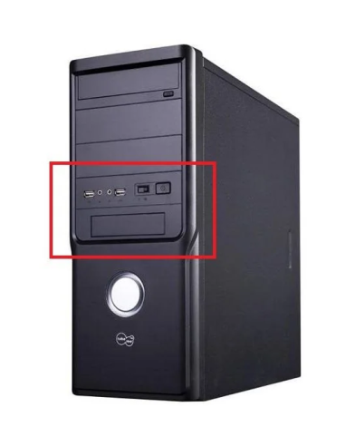 FRONT PANEL OBUDOWA TAKE ME LENS 400W SIMPLE 2xUSB 2xAUDIO LED POWER