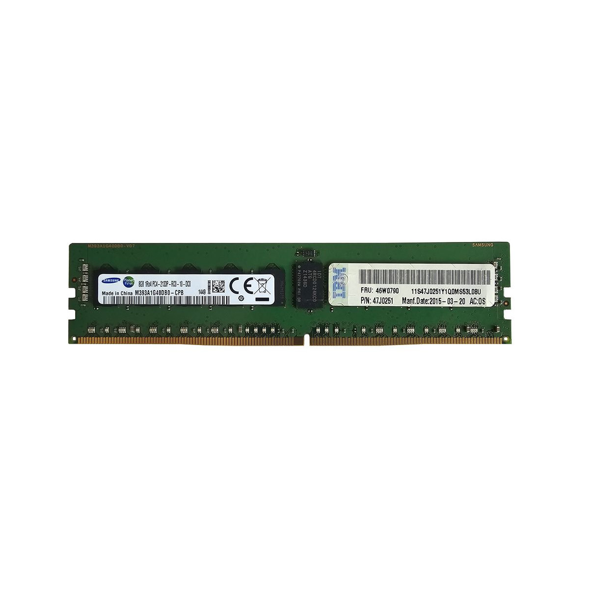 LENOVO SAMSUNG 8GB 1Rx4 PC4-2133P ECC REG 47J0251 LENOVO SAMSUNG 8GB 1Rx4 PC4-2133P ECC REG 47J0251