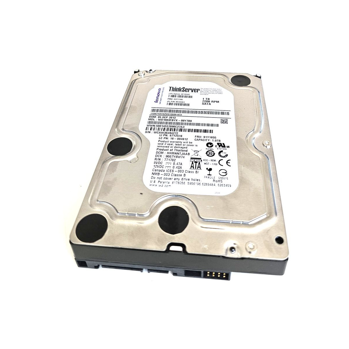 LENOVO 1TB SATA WD1003FBYX 7.2K 6G 3,5 03T7706 LENOVO 1TB SATA WD1003FBYX 7.2K 6G 3,5 03T7706