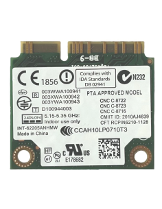 KARTA WiFi INTEL CENTRINO ADVANCED-N 6205 2,4 GHz/5GHz 300Mb/s 62205ANHMW