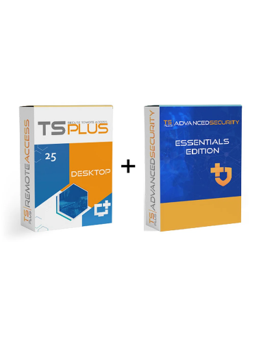 Zestaw TSplus Remote Access Desktop 25 wraz z TSplus Security Essentials