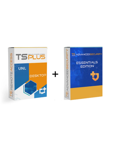 Zestaw TSplus Remote Access Desktop UNL wraz z TSplus Security Essentials