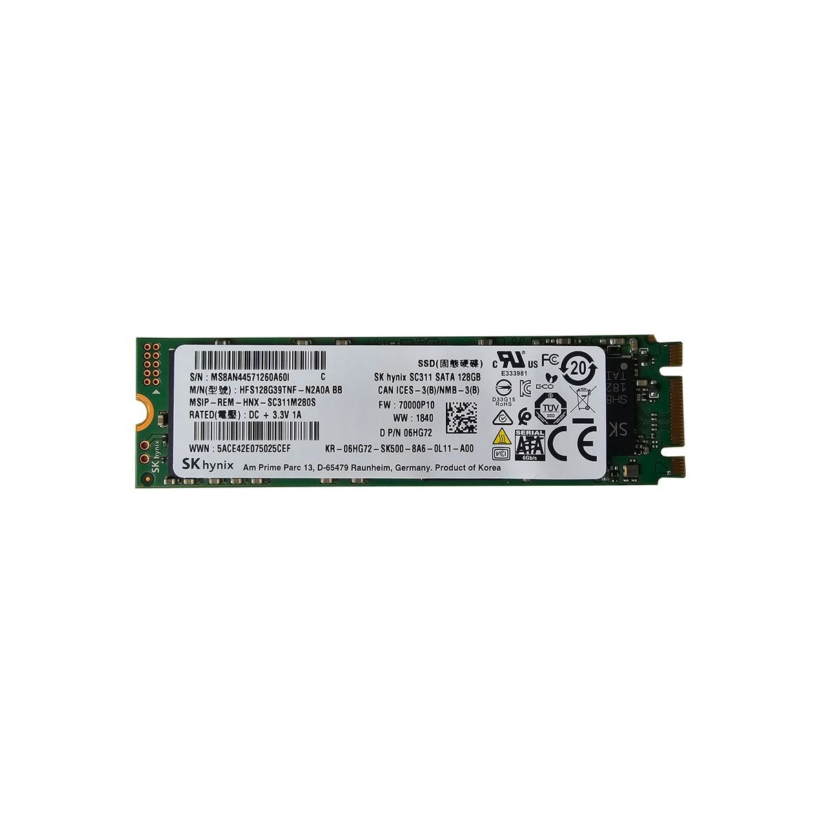DELL HYNIX 128GB SSD SATA M.2 2280 SC311 06HG72