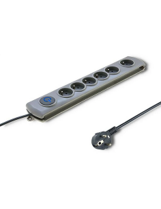 LISTWA ZASILAJĄCA ANTYPRZEPIĘCIOWA QOLTEC QUICK SWITCH 6 GNIAZD 3M SZARA