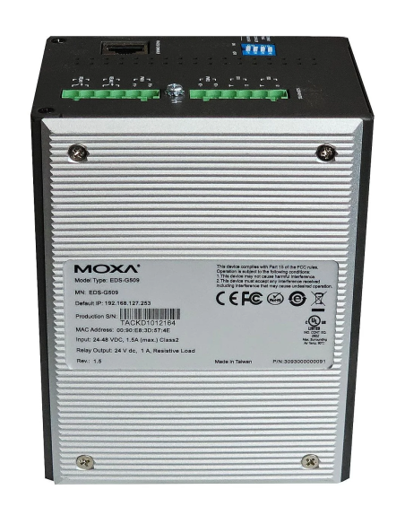 PRZEMYSŁOWY SWITCH MOXA EDS-G509 REV. 1.5 4x1GB 5xCOMBO SFP/RJ-45 L2 VLAN