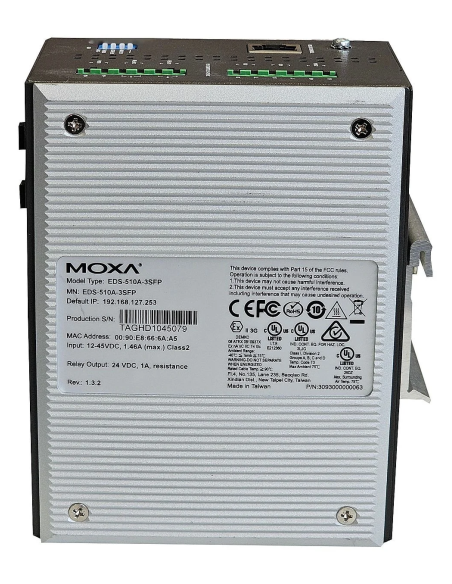 PRZEMYSŁOWY SWITCH MOXA EDS-510A-3SFP REV. 1.3.2 7x100Mbps 3xSFP 1GB VLAN