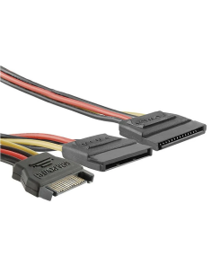 NOWY KABEL ZASILAJĄCY QOLTEC 2xSATA 15PIN ŻEŃSKI NA 1xSATA 15PIN MĘSKI 50CM