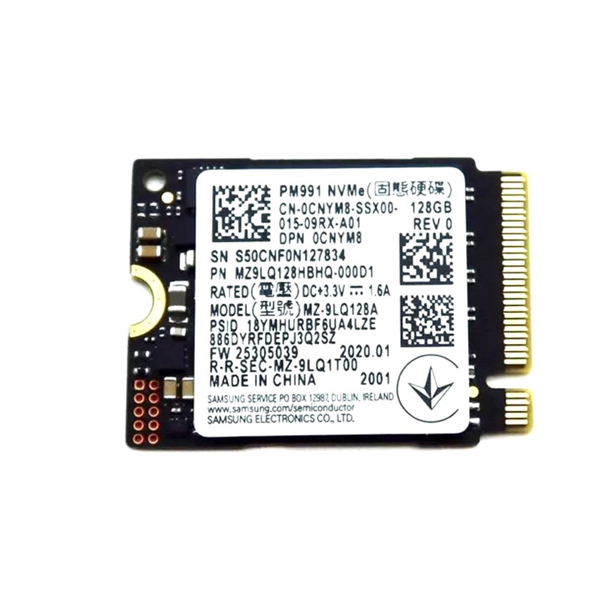 DELL SAMSUNG PM991 128GB SSD M.2 NVMe PCIe 0CNYM8
