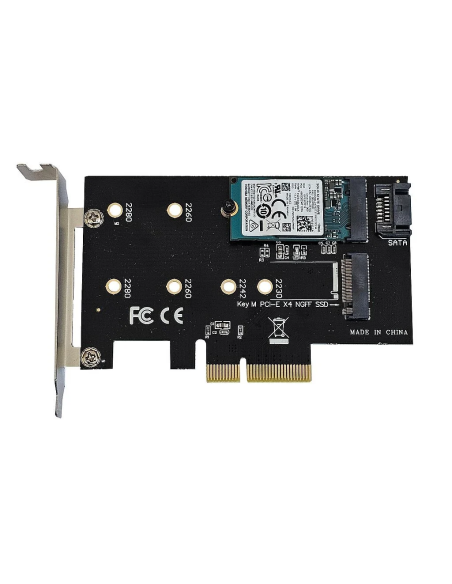 KART ADAPTER PCIe x4 2xDYSK M.2 SSD 2280 2260 2242 2230 1x128GB M.2 KIOXIA