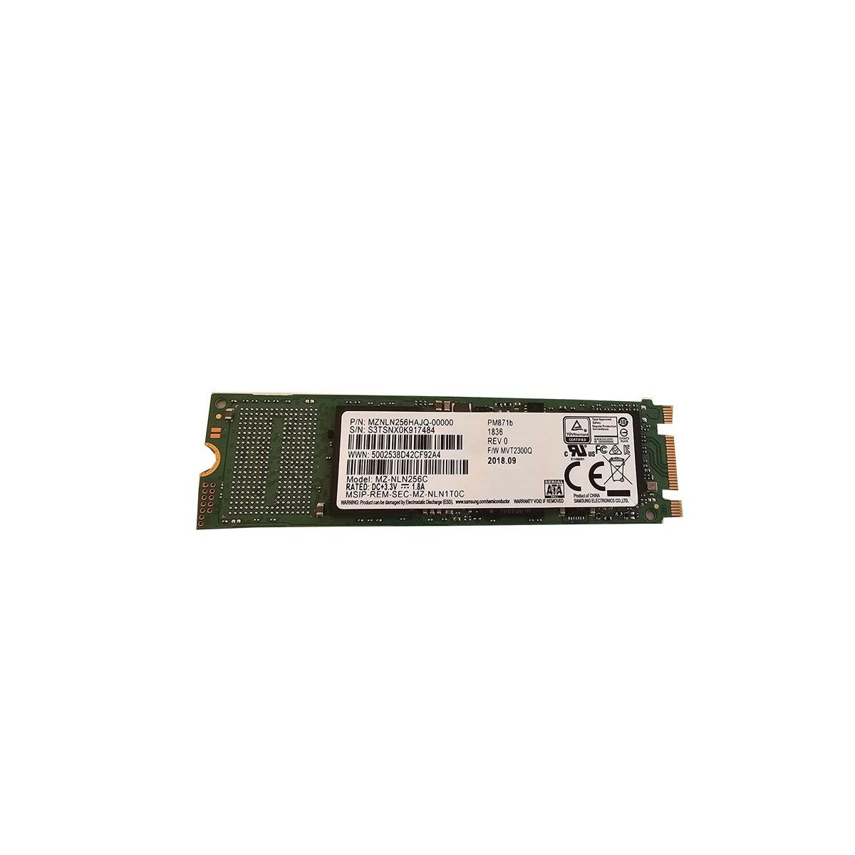 SAMSUNG 256GB SSD M.2 PM871b MZ-NLN256C