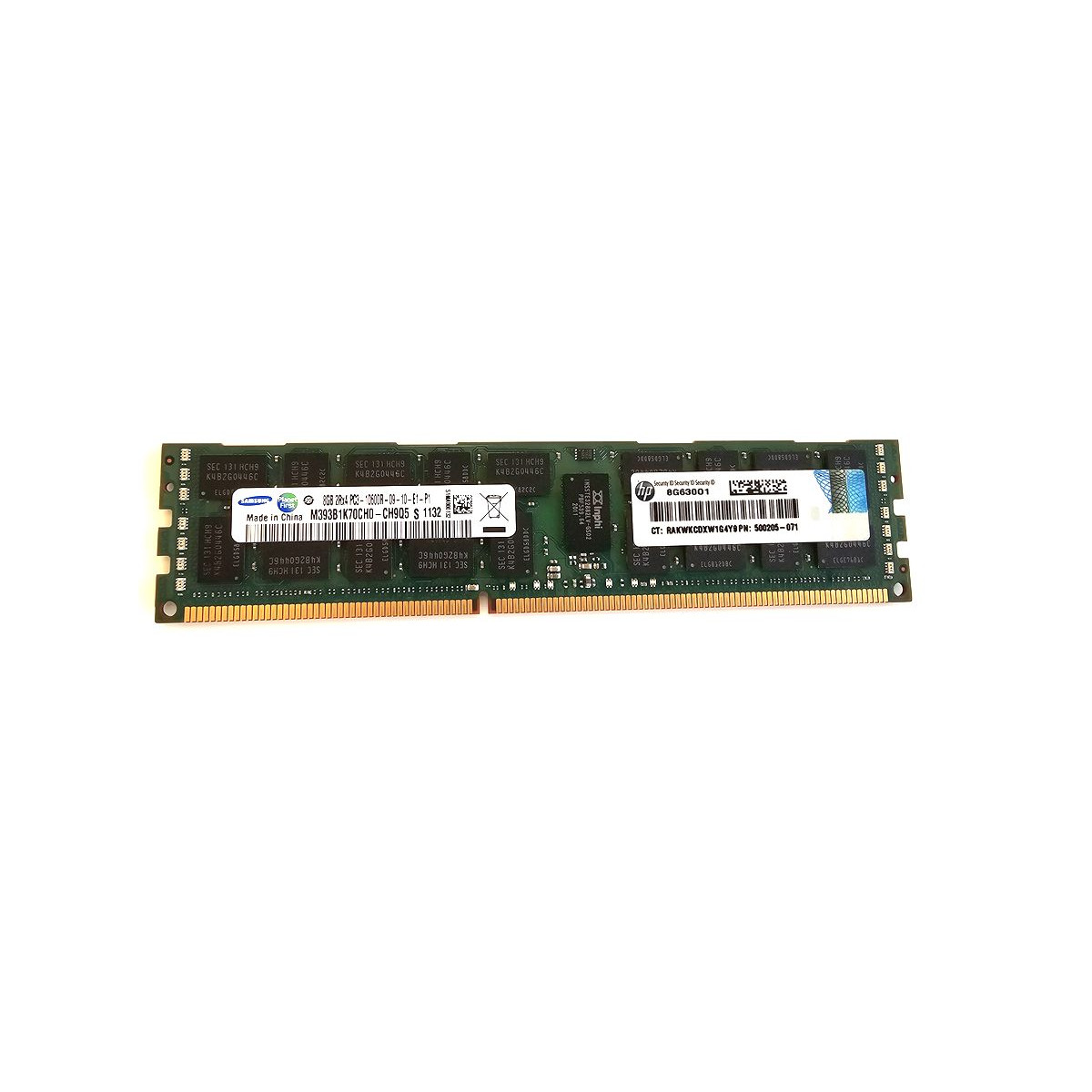 HP SAMSUNG 8GB 2Rx4 PC3-10600R ECC REG 500205-071 HP SAMSUNG 8GB 2Rx4 PC3-10600R ECC REG 500205-071