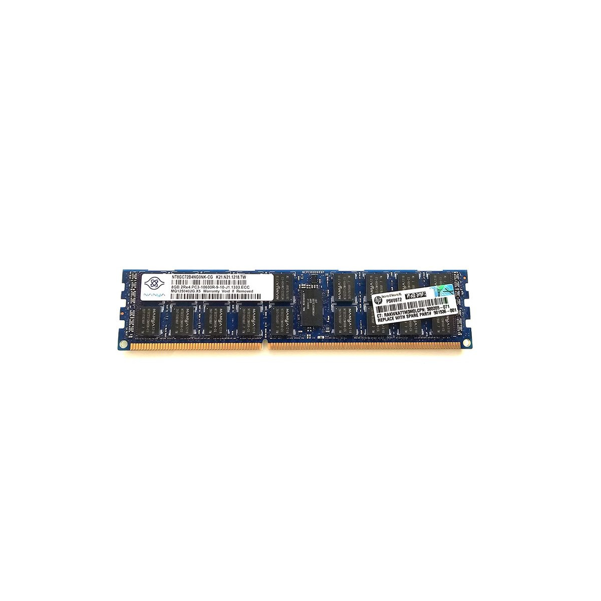 HP NANYA 8GB 2Rx4 PC3-10600R ECC REG 500205-071 HP NANYA 8GB 2Rx4 PC3-10600R ECC REG 500205-071