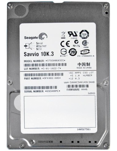 SEAGATE SAVVIO 10K.3 300GB SAS 6G 2,5 ST9300603SS