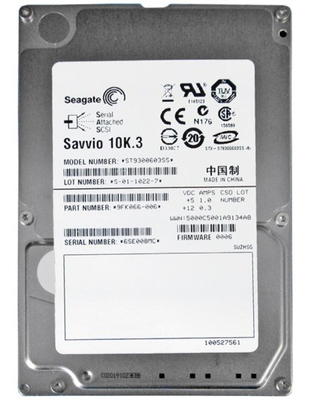 SEAGATE SAVVIO 10K.3 300GB SAS 6G 2,5 ST9300603SS
