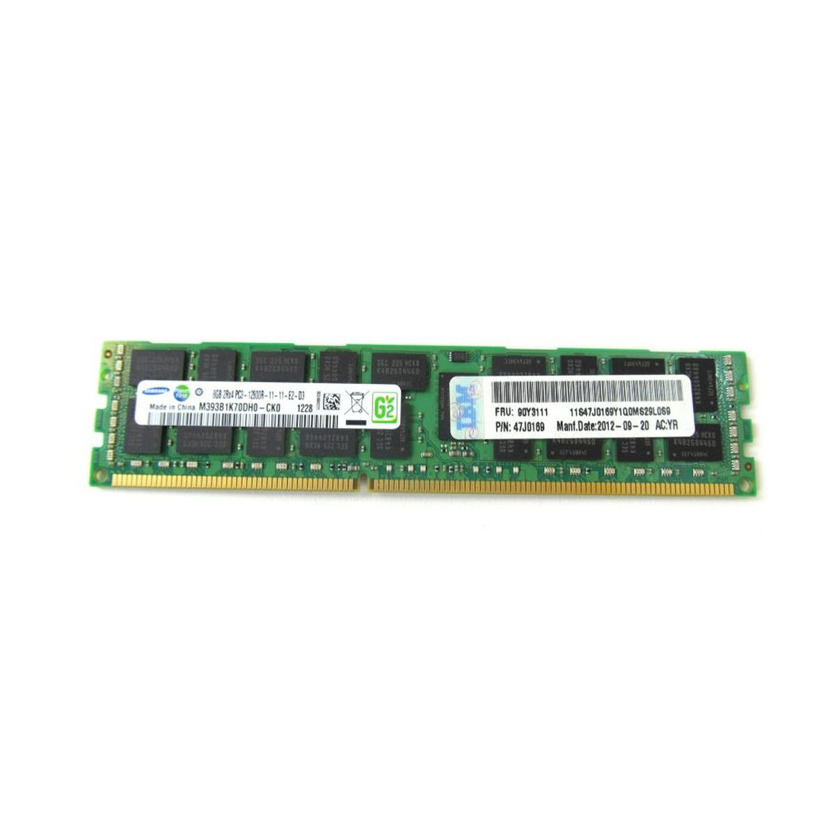 IBM SAMSUNG 8GB PC3-12800R 2Rx4 ECC REG 47J0169