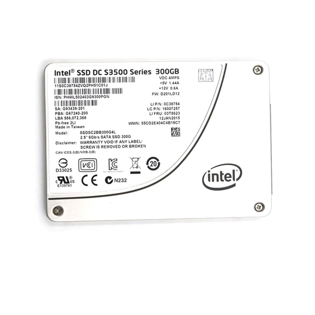 DYSK LENOVO INTEL 300GB SSD SATA 6G 2,5 MLC SSDSC2BB300G4L 00FC828 03T8623