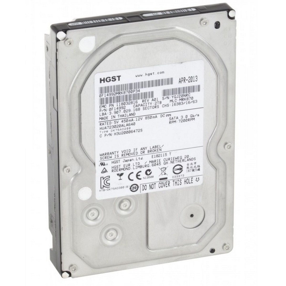 EMC 2TB SATA HUA723020ALA640 7.2K 3G 3,5 118032816