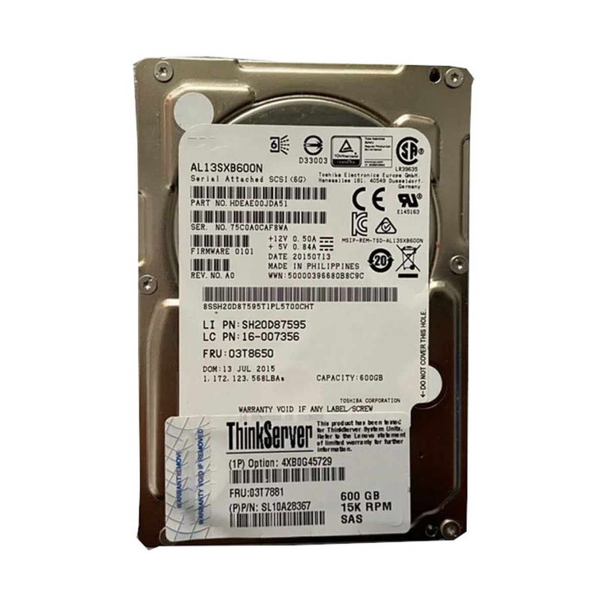 LENOVO 600GB SAS AL13SXB600N 15K 6G 2,5 03T7881