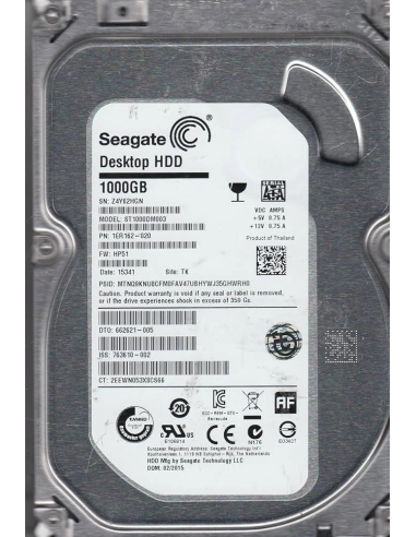 DYSK HP SEAGATE 1TB SATA 6G 7.2K 3,5 ST1000DM003 1ER162-020 763610-002