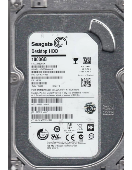DYSK HP SEAGATE 1TB SATA 6G 7.2K 3,5 ST1000DM003 1ER162-020 763610-002