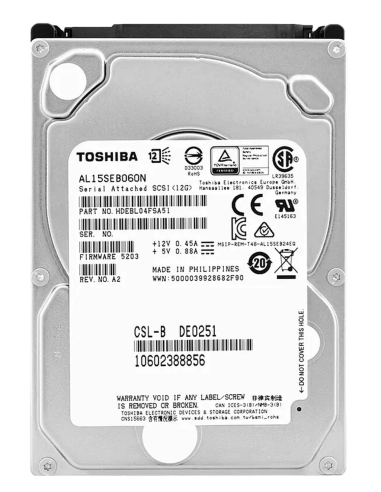FUJITSU TOSHIBA 600GB SAS 12G 10K 2,5 AL15SEB060N 10602388856