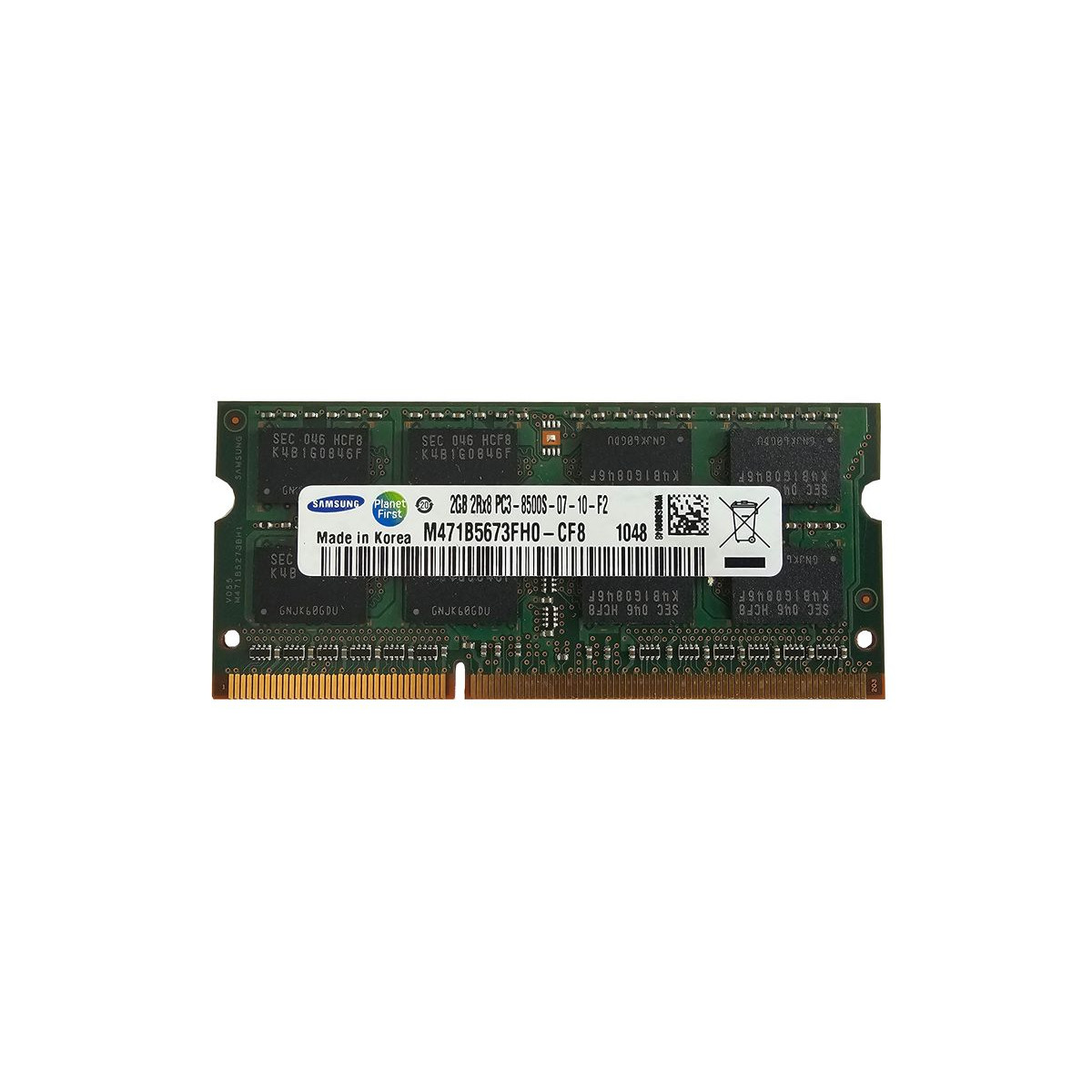 SAMSUNG 2GB 2Rx8 PC3-8500S SODIMM M471B5673FH0-CF8